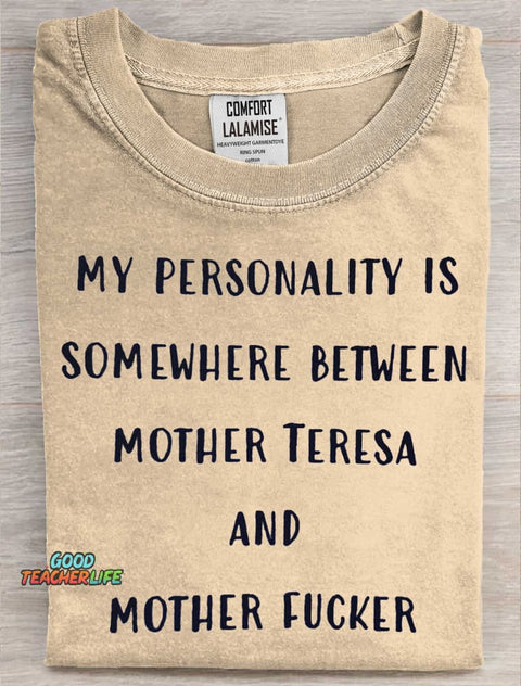 Funny Letter Art Print Casual Short Sleeve T-shirt