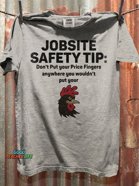 Jobsite Safety Art Print Casual Short Sleeve T-shirt