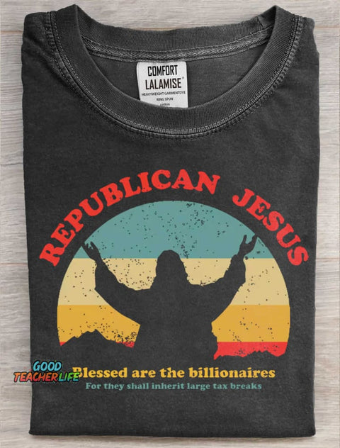Republican Jesus Art Print Casual Short Sleeve T-shirt