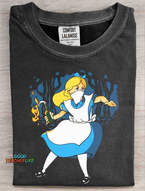 Rebel girl Art Print Casual Short Sleeve T-shirt