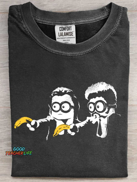 Banana Fiction Art Print Casual Short Sleeve T-shirt