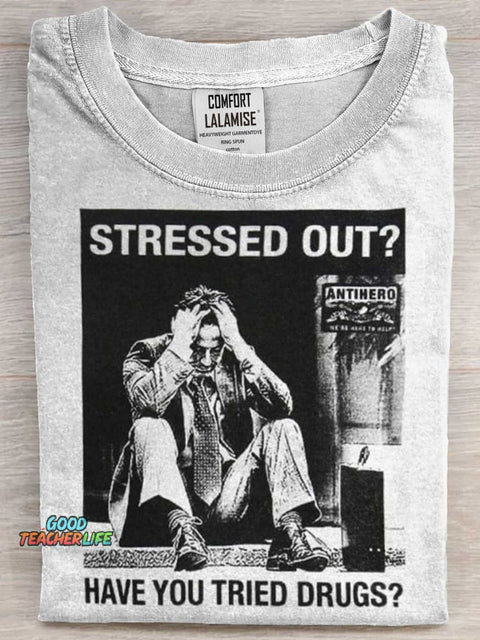 Stressed Out Art Print Casual Short Sleeve T-shirt
