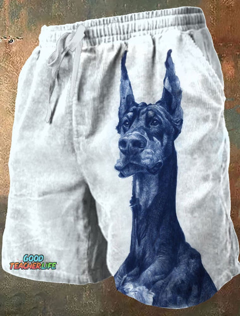 Funny Dog Go Out Art Print Casual Short Pants