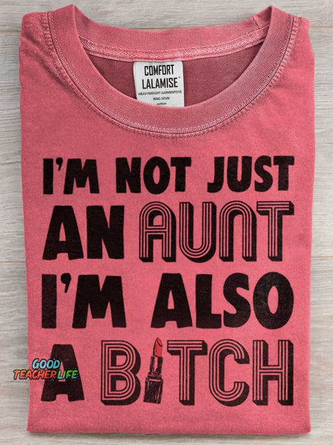 Funny Aunt Art Print Casual Short Sleeve T-shirt