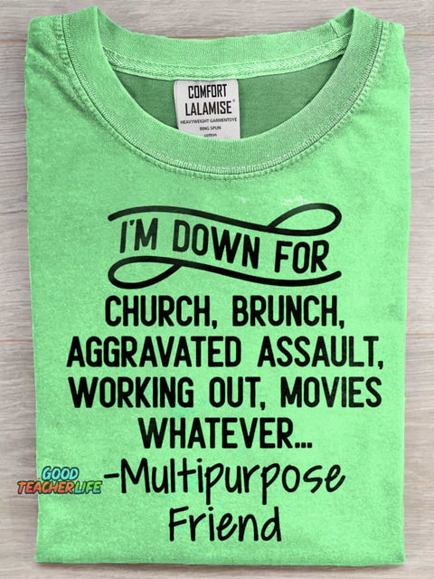Funny Quote Letter Art Print Casual Short Sleeve T-shirt