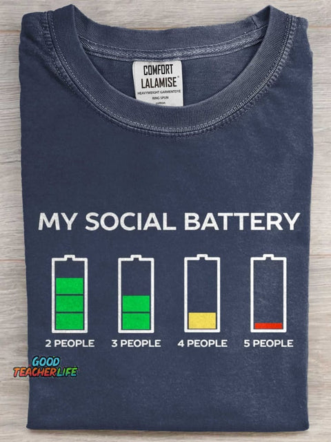 Funny Introvert Humor Art Print Casual Short Sleeve T-shirt