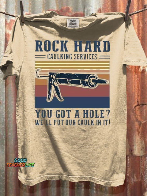 Rock Hard Funny Art Print Casaul Short Sleeve T-shirt