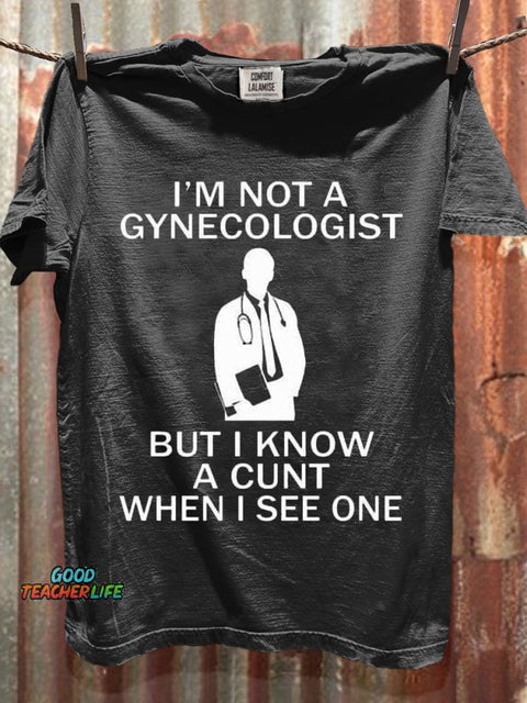 Funny Gynecologist Art Print Casaul Short Sleeve T-shirt