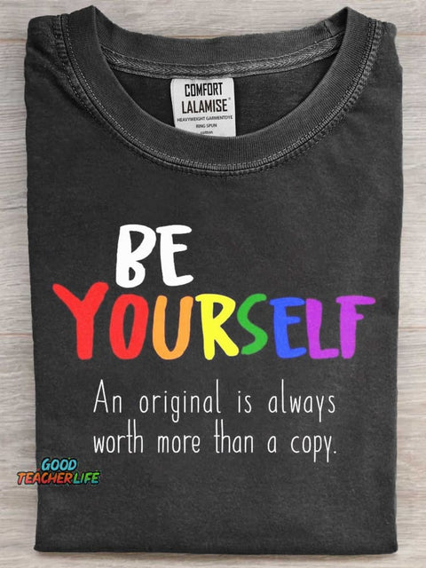 Be Yourself Art Print Casaul Short Sleeve T-shirt
