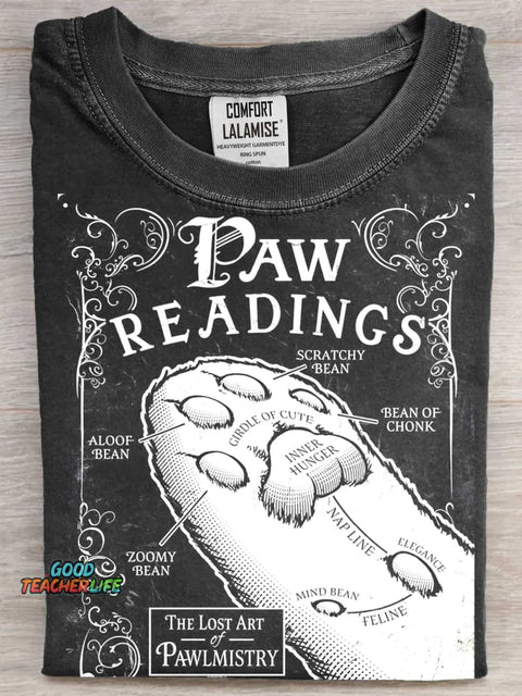 Paw Readings Art Print Casaul Short Sleeve T-shirt