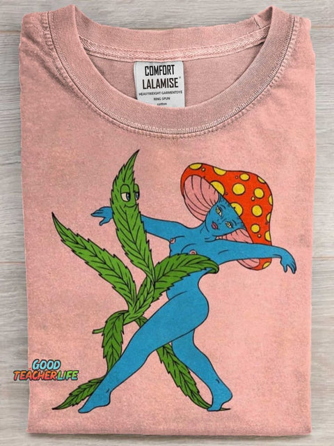 Funny Dancing Art Print Casaul Short Sleeve T-shirt