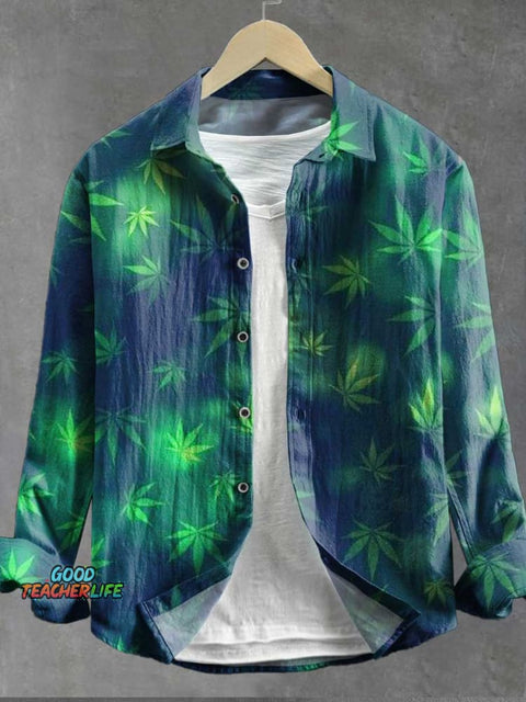 Weed Art Print 100% Cotton Long Sleeve Shirt