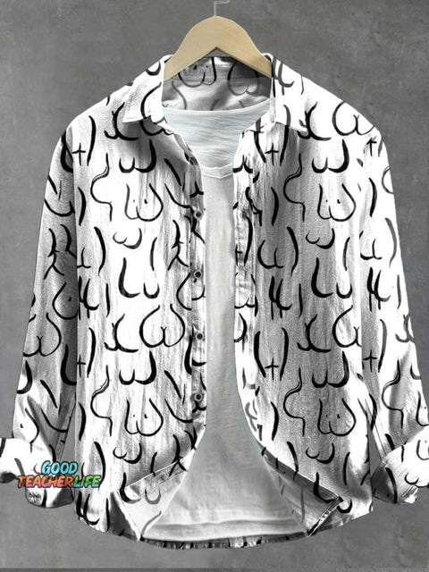 Butt Art Print 100% Cotton Long Sleeve Shirt