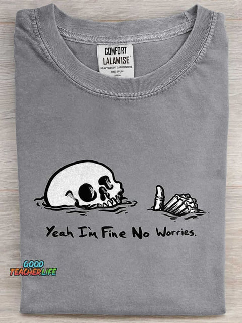 I‘m Fine Art Print Casaul Short Sleeve T-shirt