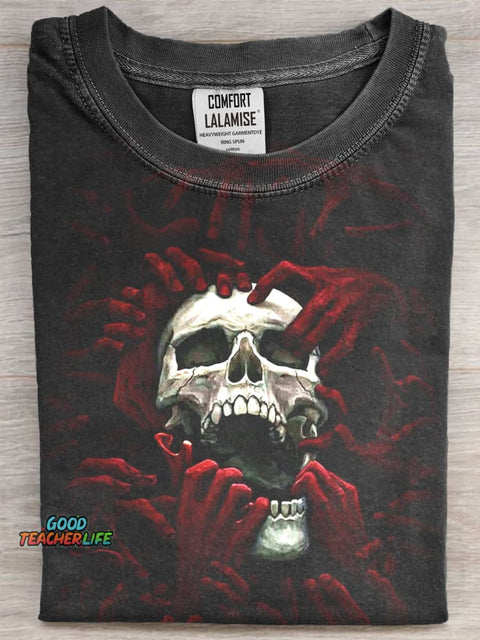 Horror Art Print Casaul Short Sleeve T-shirt