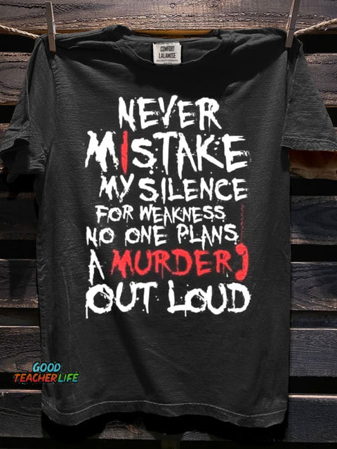 Funny Letter Art Print Casaul Short Sleeve T-shirt