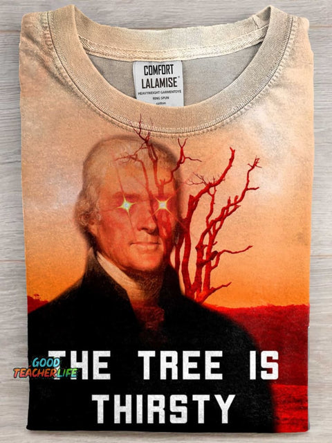 Liberty Tree Art Print Casaul Short Sleeve T-shirt