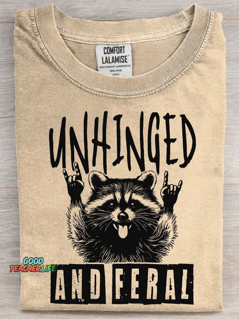 Unhinged And Feral Art Print Casaul Short Sleeve T-shirt