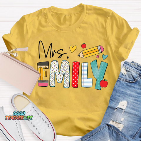 Personalized Name Art Pencil  T-Shirt