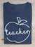 Line Apple Teacher Casual Print T-Shirt