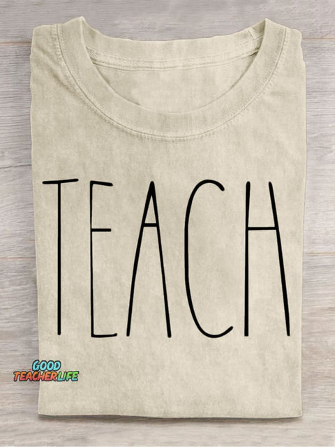 Teach Art Casual Print T-Shirt