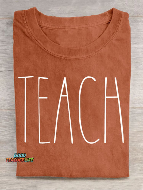 Teach Art Casual Print T-Shirt