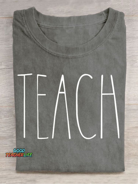 Teach Art Casual Print T-Shirt