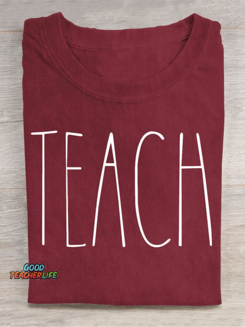 Teach Art Casual Print T-Shirt