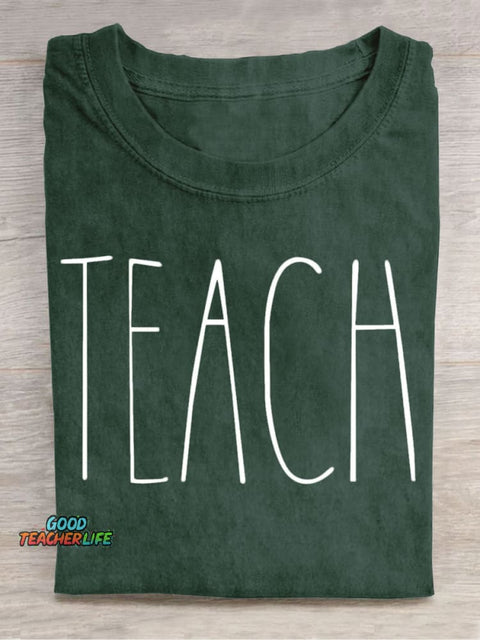 Teach Art Casual Print T-Shirt