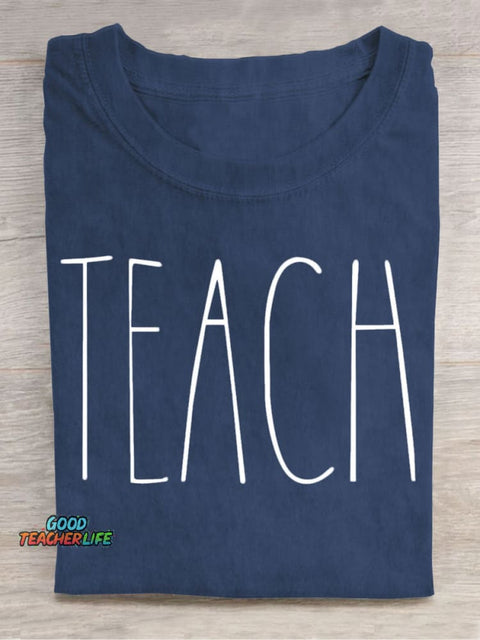 Teach Art Casual Print T-Shirt