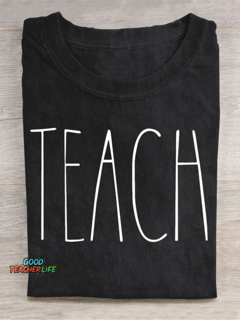 Teach Art Casual Print T-Shirt