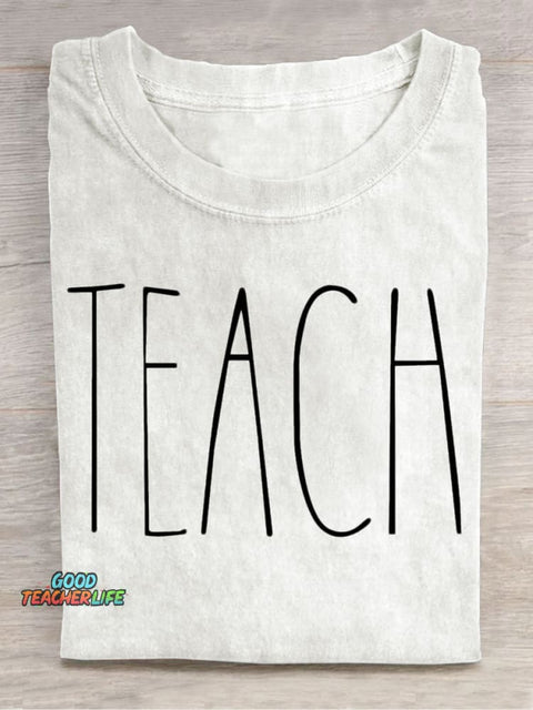 Teach Art Casual Print T-Shirt