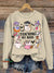 Halloween Reading Little Ghost Vintage Print Casual Sweatshirt