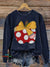 Polka Dot Apples Vintage Print Casual Sweatshirt