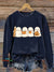 Halloween Cute Spooky Vintage Print Casual Sweatshirt