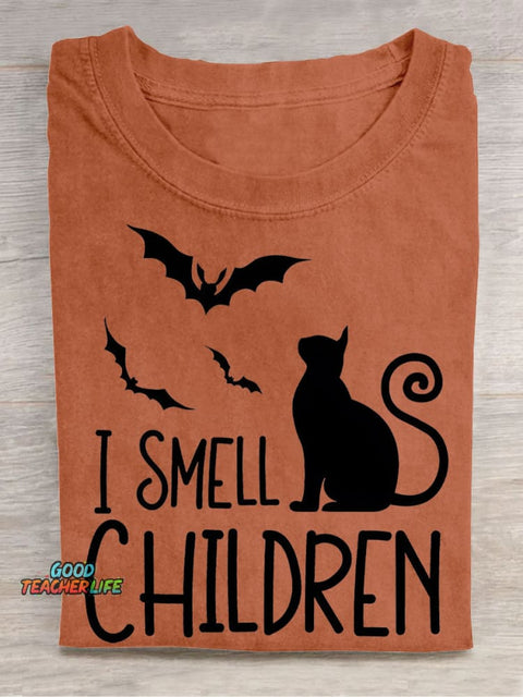 I Smell Children Halloween Casual Print T-Shirt