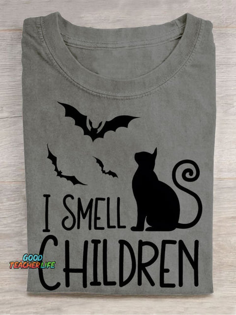 I Smell Children Halloween Casual Print T-Shirt