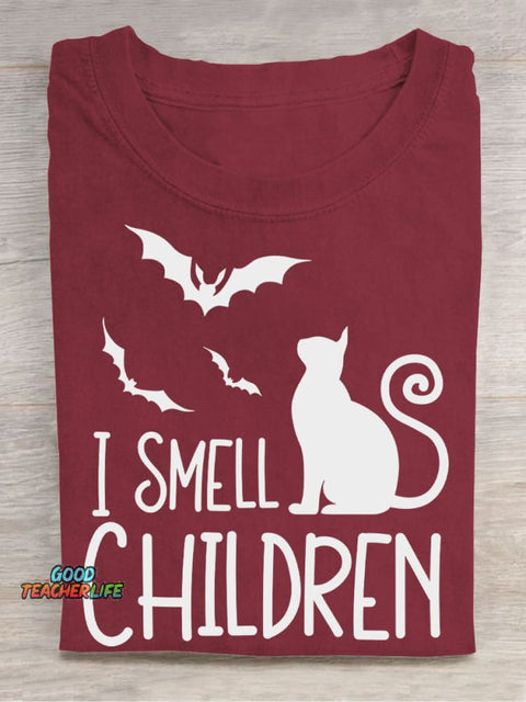 I Smell Children Halloween Casual Print T-Shirt