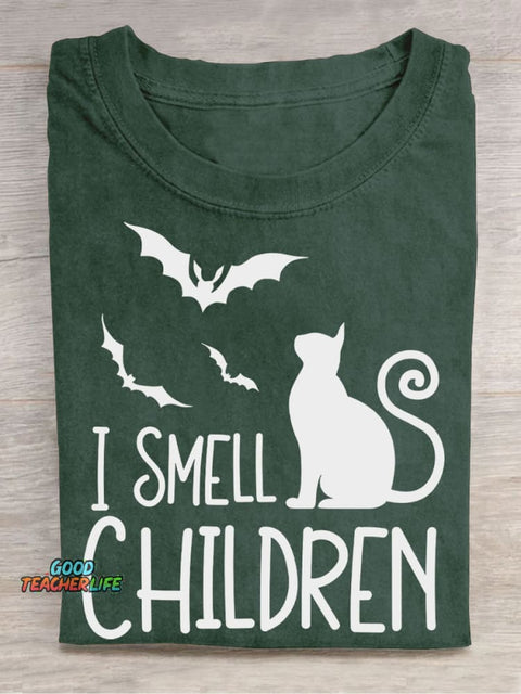 I Smell Children Halloween Casual Print T-Shirt