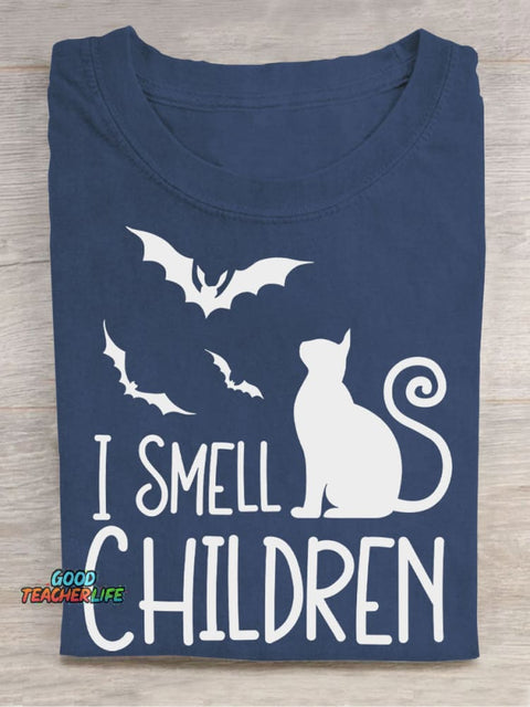 I Smell Children Halloween Casual Print T-Shirt