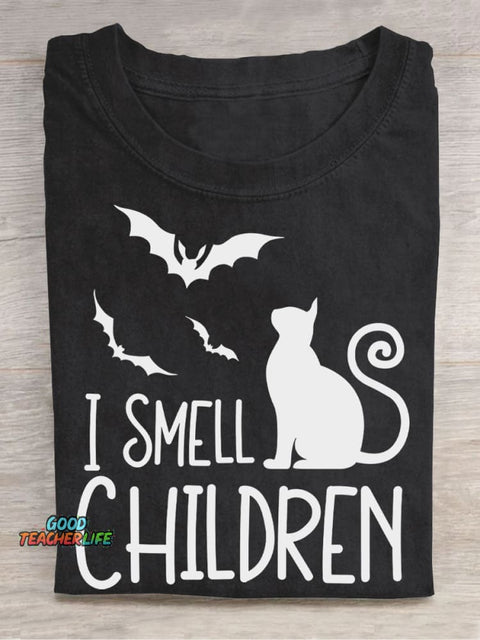 I Smell Children Halloween Casual Print T-Shirt