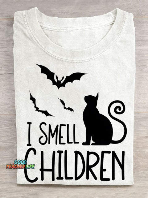 I Smell Children Halloween Casual Print T-Shirt