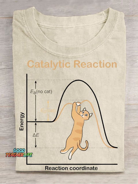 Catalytic Reaction Casual Print T-Shirt