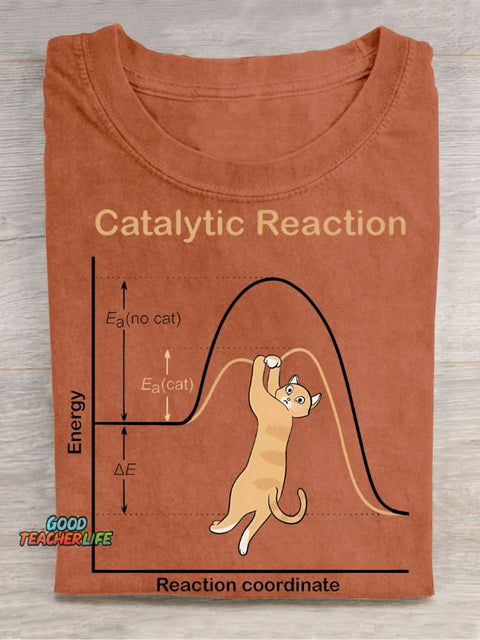 Catalytic Reaction Casual Print T-Shirt