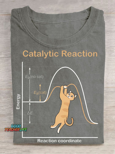 Catalytic Reaction Casual Print T-Shirt