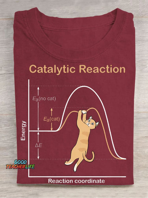 Catalytic Reaction Casual Print T-Shirt