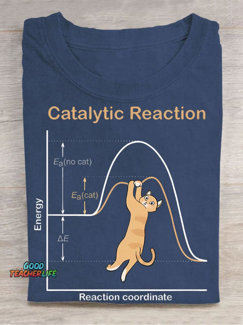 Catalytic Reaction Casual Print T-Shirt