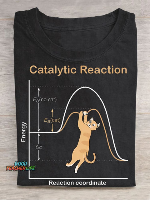 Catalytic Reaction Casual Print T-Shirt