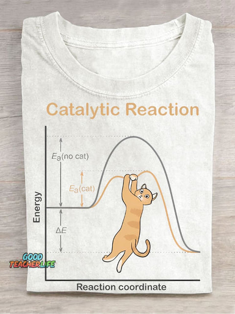 Catalytic Reaction Casual Print T-Shirt