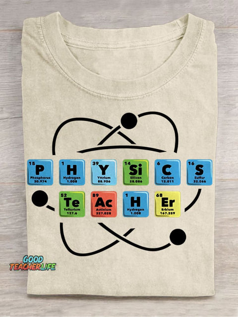 Physics Teacher Chemistry Teacher Casual Print T-Shirt